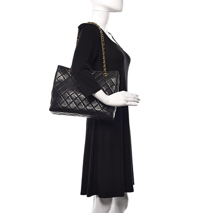Chanel Lambskin Quilted Shopping Tote Black 2 of 11