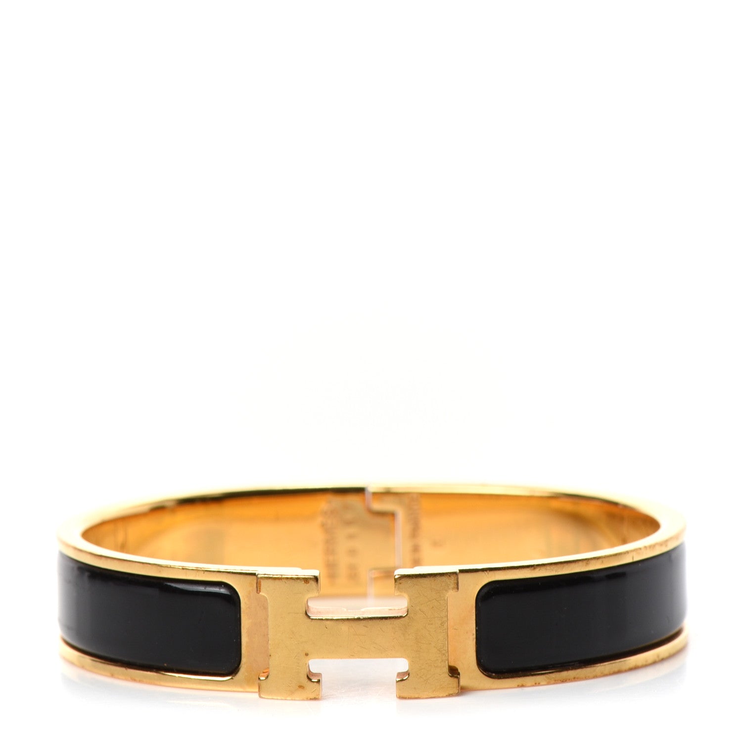 Hermes Enamel Narrow Clic Clac H Bracelet GM Black 1 of 4