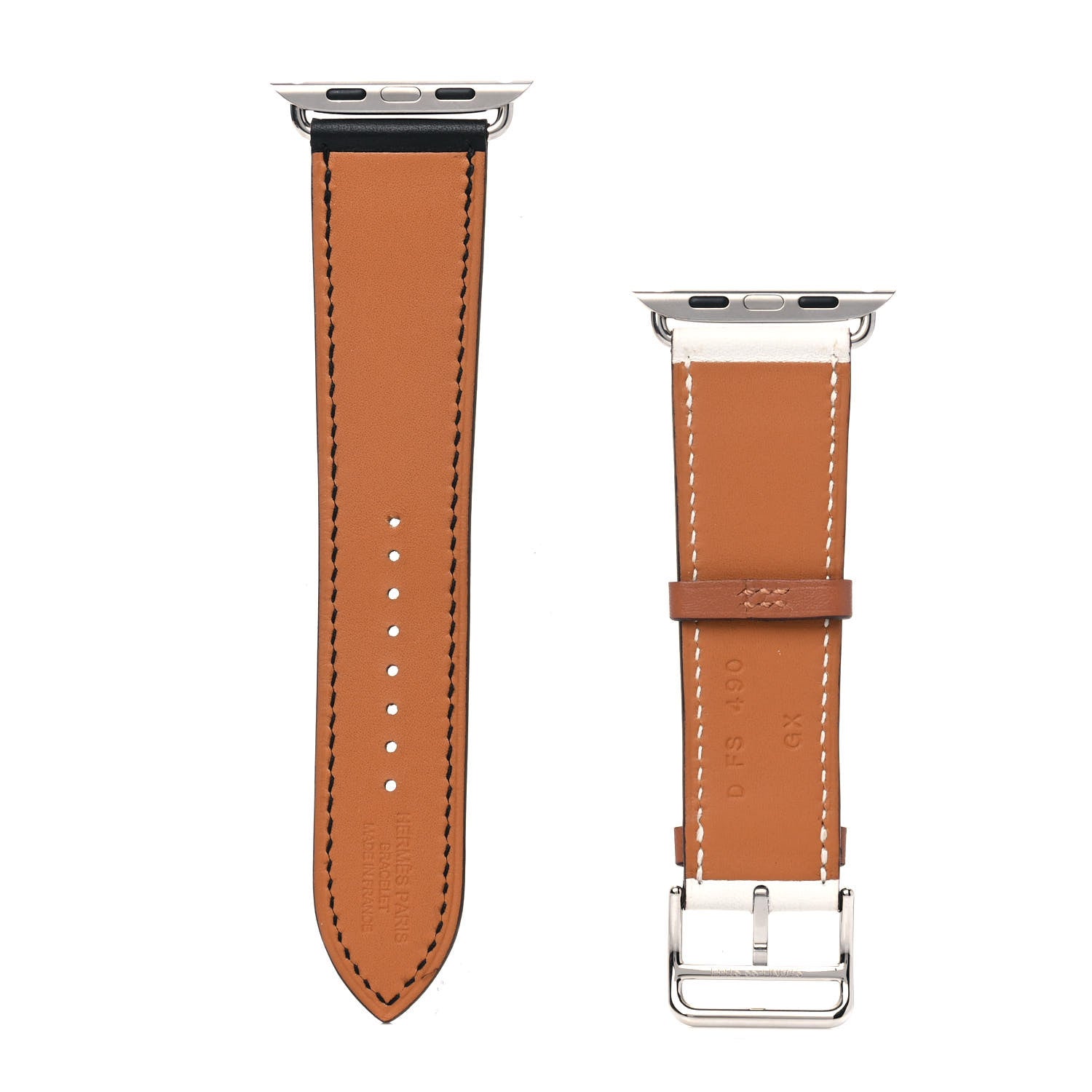 Hermes Swify 42mm Apple Watch Single Tour Band Fauve White Black 1 of 5