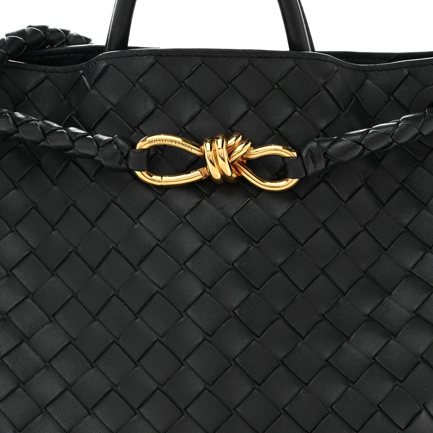 Nappa Intrecciato Medium Andiamo Shoulder Bag Shadow