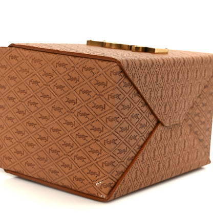 Saint Laurent Calfskin Monogram Take Away Box Dusty Vintage Brown Gold 9 of 11