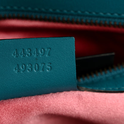 Gucci Velvet Matelasse Small GG Marmont Shoulder Bag Pavone Cyan 7 of 14