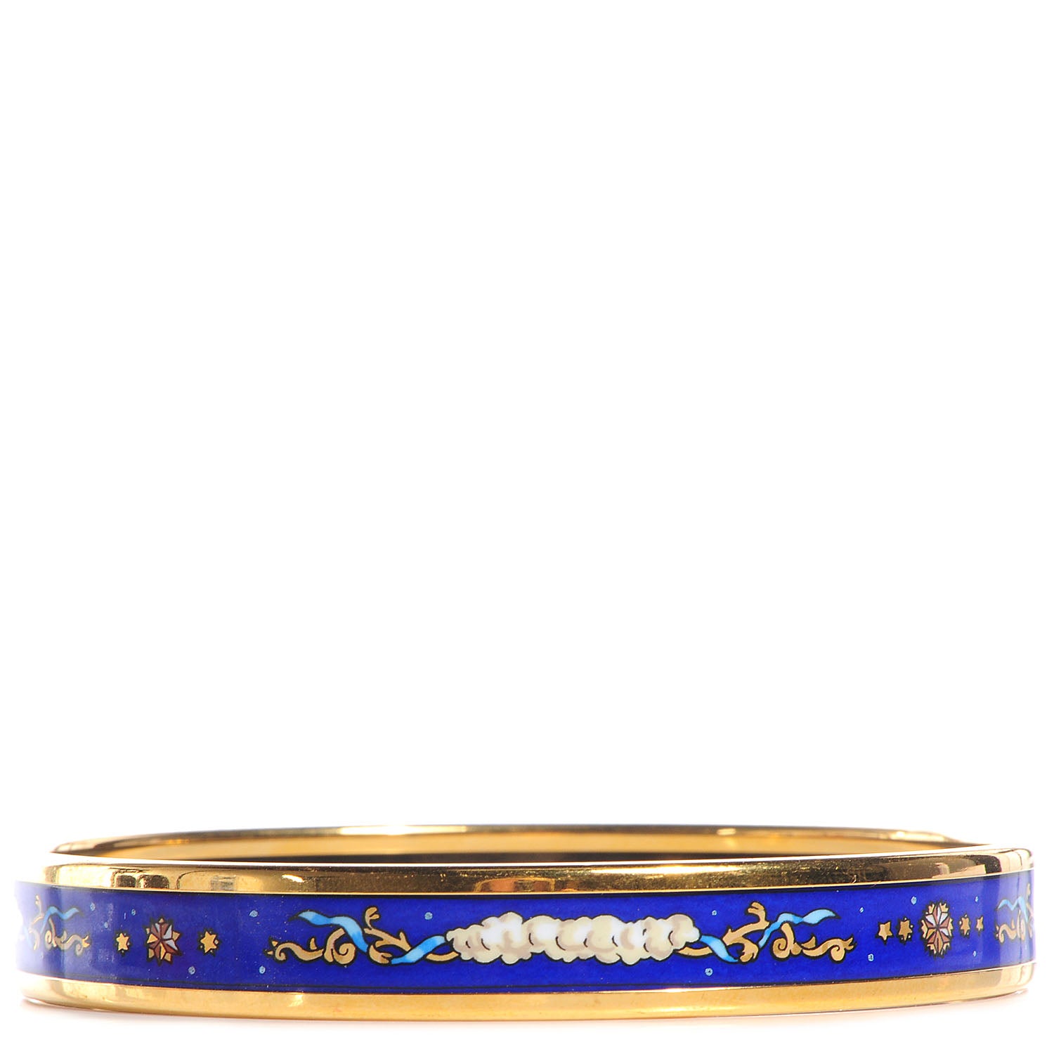Hermes Enamel Printed Celestial Mythology Narrow Bracelet 70 Bleu 3 of 6