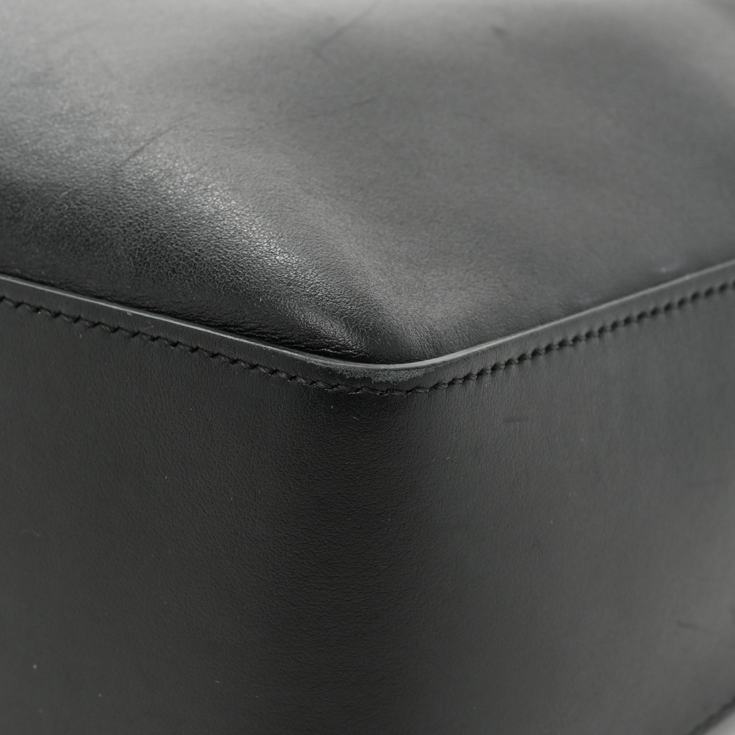 Smooth Calfskin Small Moon Cut Out Shoulder Bag Black