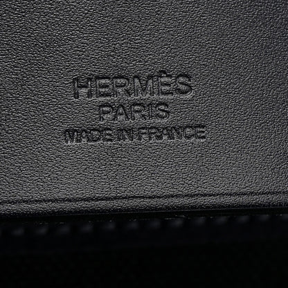 Hermes Military Toile Vache Hunter Herbag Zip Retourne Cabine Bag Black Bleu Marine 7 of 12
