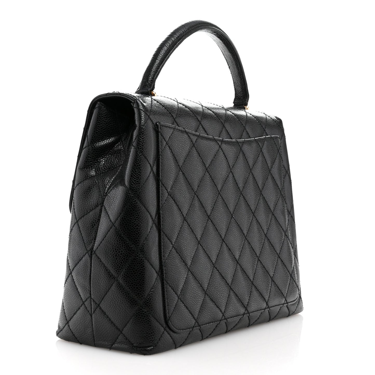 Caviar Quilted Jumbo Kelly Flap Black