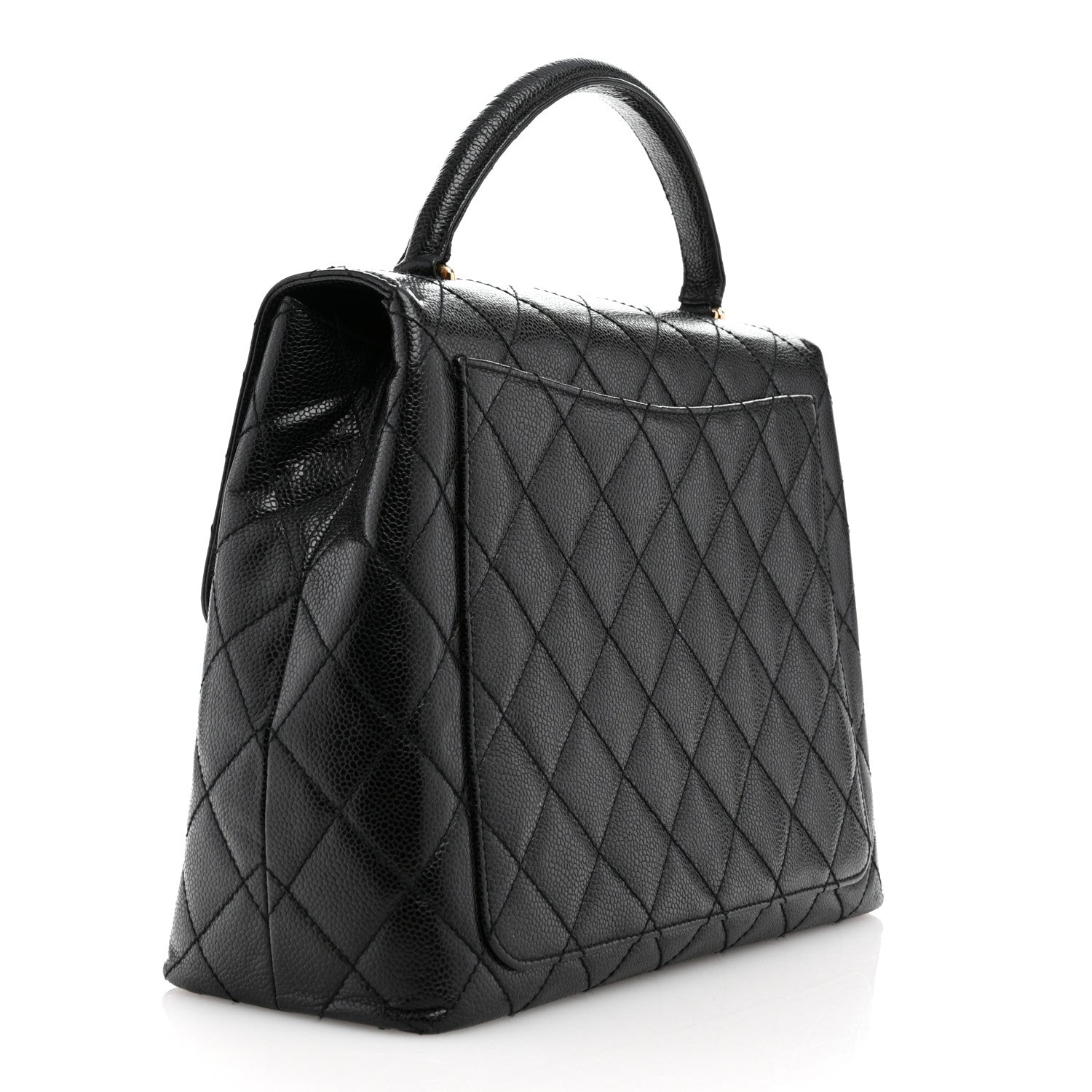Chanel Caviar Quilted Jumbo Kelly Flap Black 3 of 13