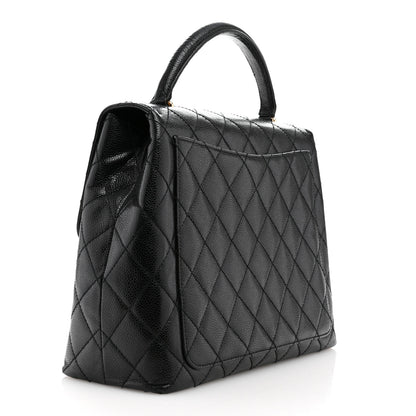 Chanel Caviar Quilted Jumbo Kelly Flap Black 3 of 13