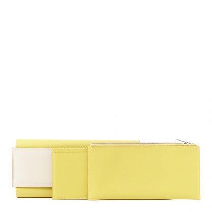 Hermes Epsom Passant Long Wallet Craie Lime 2 of 9