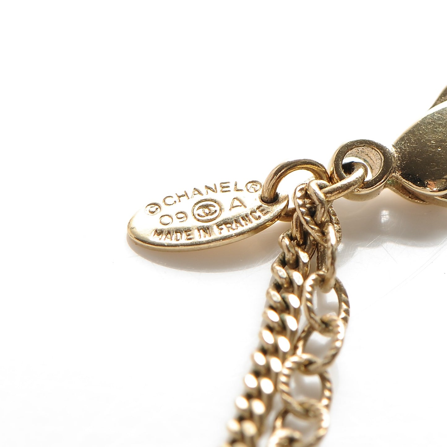 Crystal Double Chain CC Necklace Gold