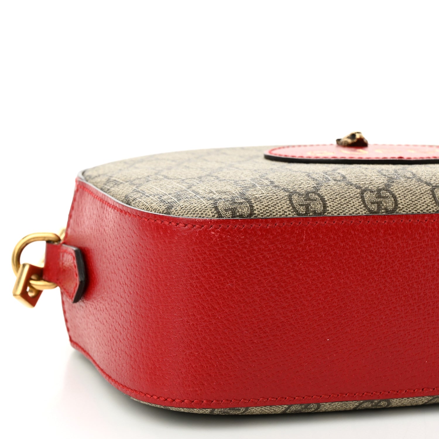 Gucci GG Supreme Monogram Web Neo Vintage Shoulder Bag Beige Red 9 of 10