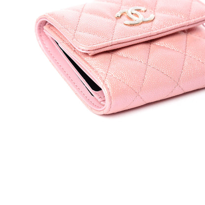 Chanel Iridescent Caviar Quilted Small Flap Wallet Rose Pink 5 of 10