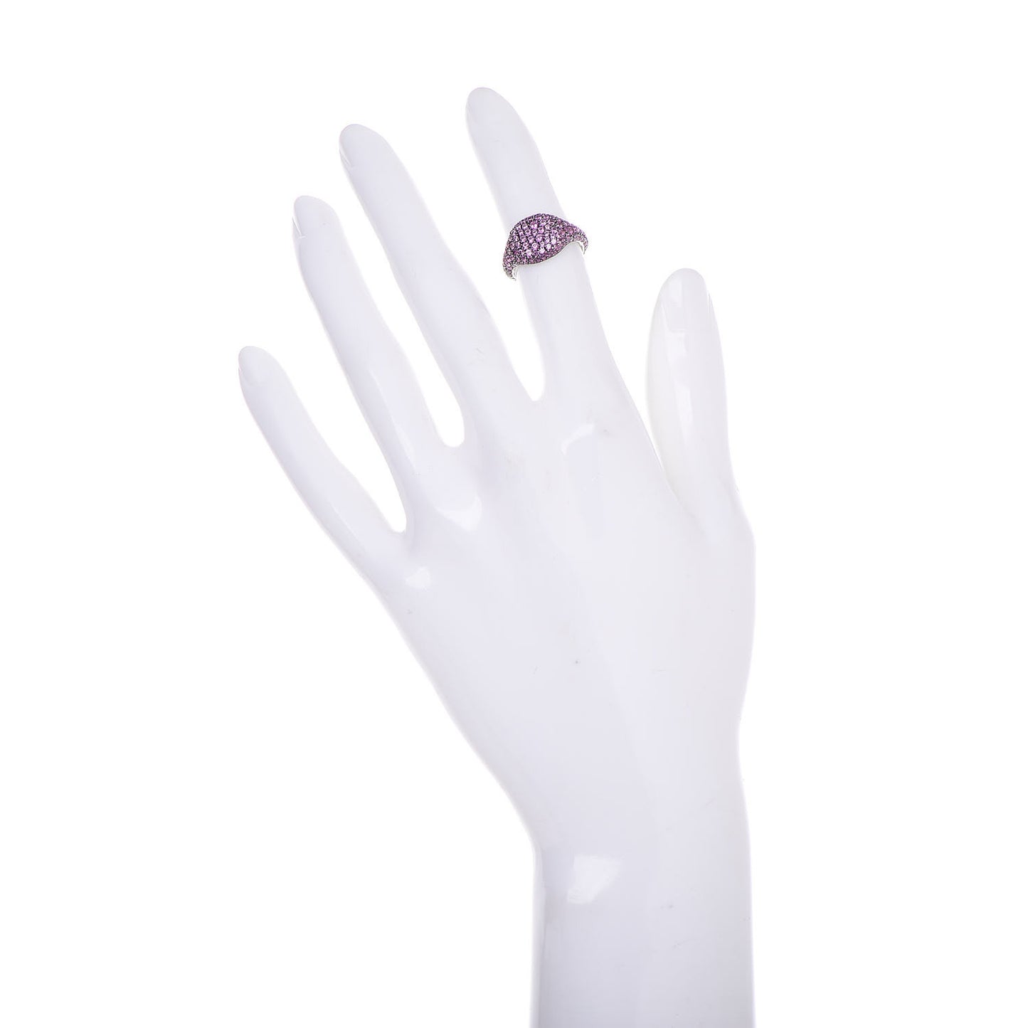 18K White Gold Rubies Petite Pavé Pinky Ring 46 3.75