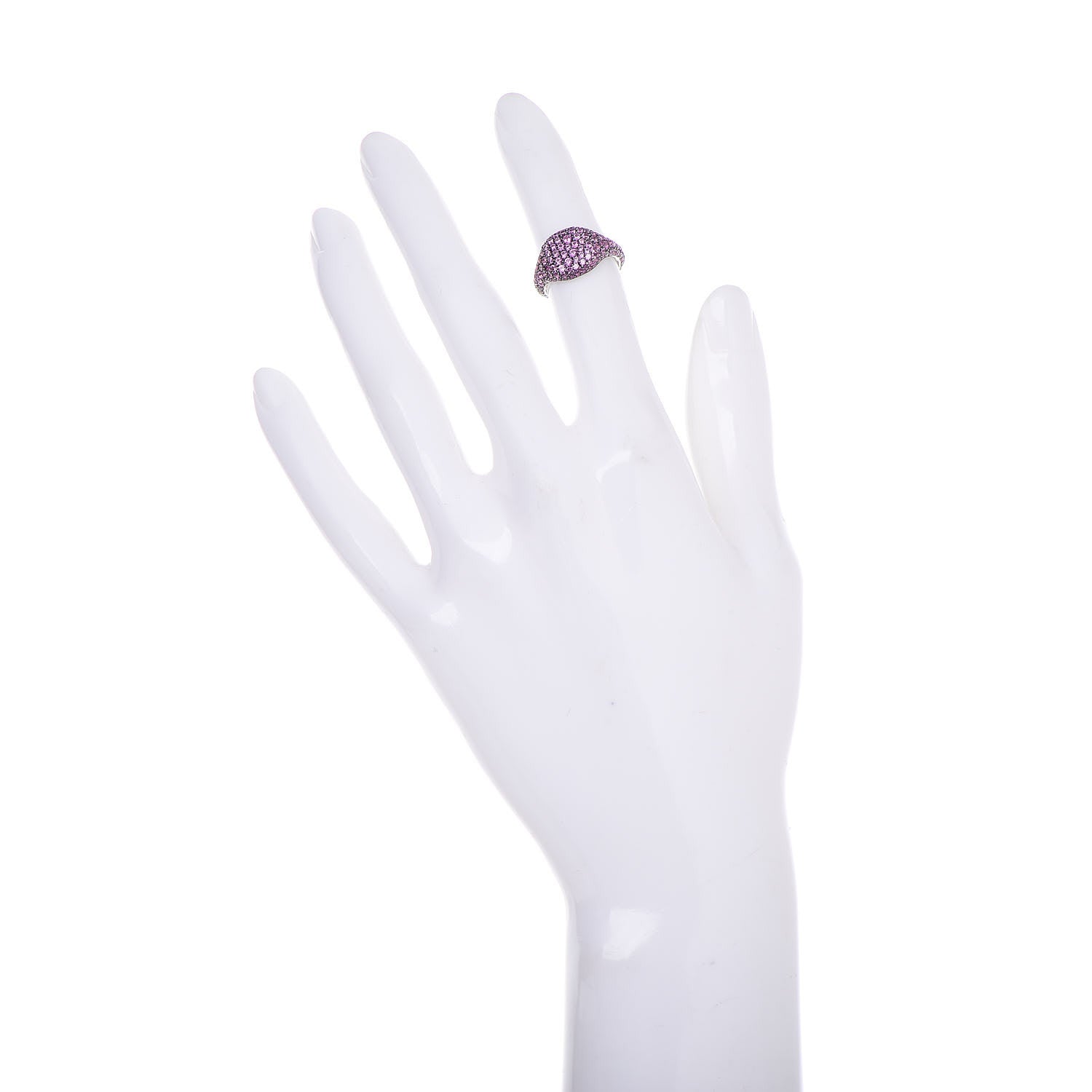 David Yurman 18K White Gold Rubies Petite Pavé Pinky Ring 46 3.75 2 of 5