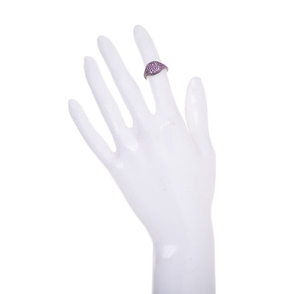 David Yurman 18K White Gold Rubies Petite Pavé Pinky Ring 46 3.75 2 of 5