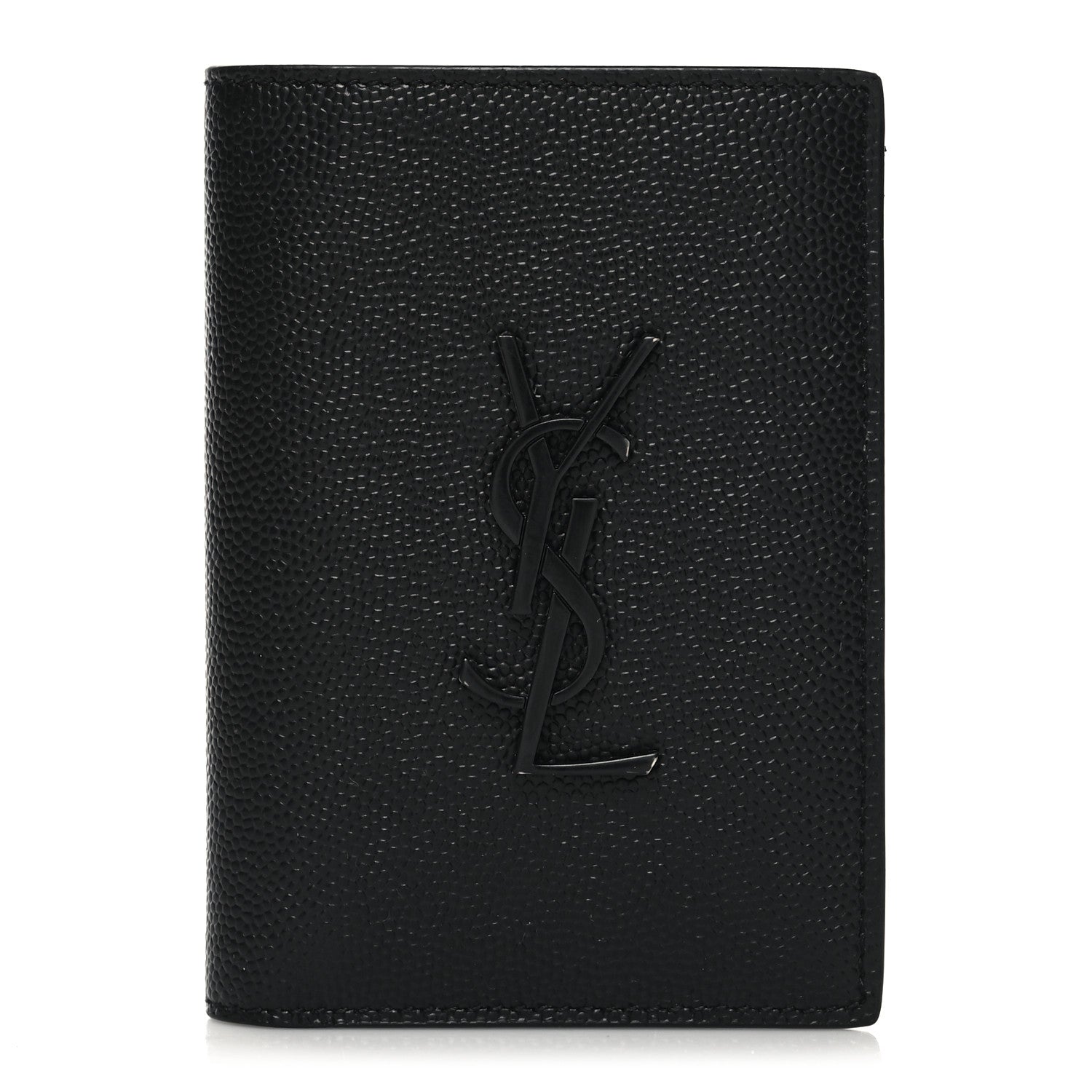 Saint Laurent Grain De Poudre Monogram Bi-Fold Wallet Black 1 of 8