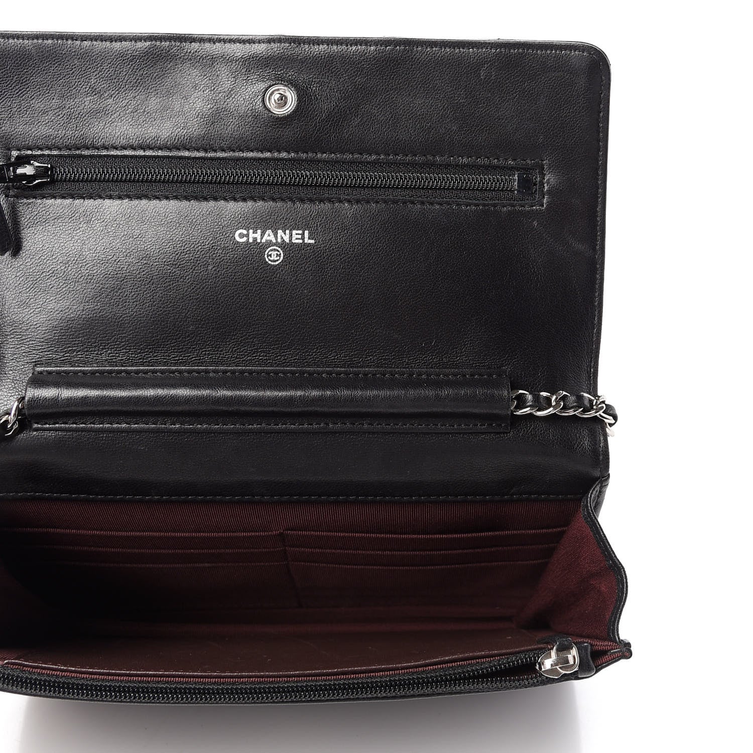 Chanel Lambskin Quilted Wallet On Chain WOC Black 5 of 9