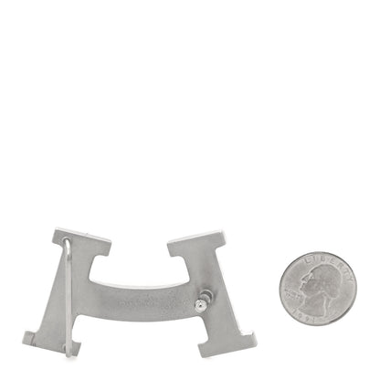 Hermes Palladium Smile 32mm H Belt Buckle Silver 2 of 4