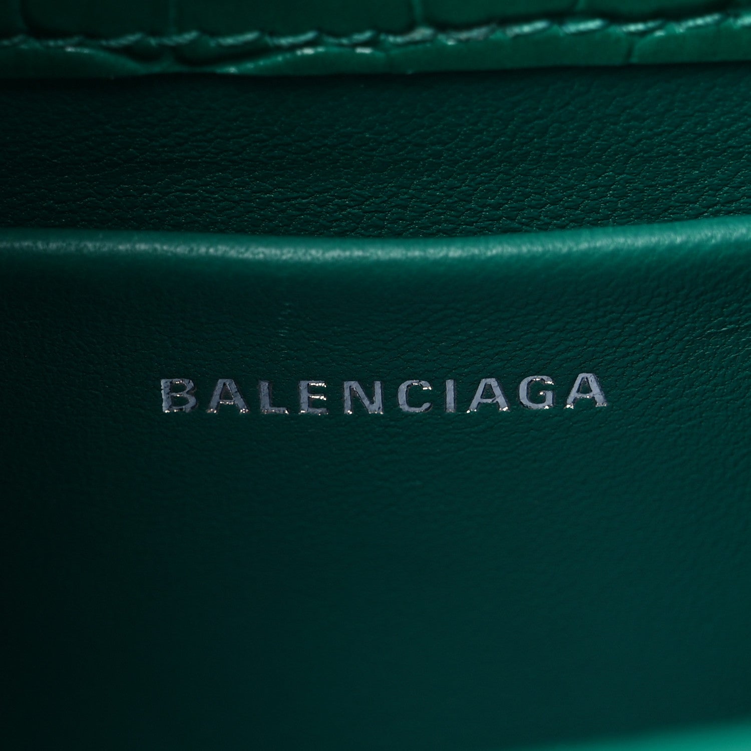 Balenciaga Shiny Super Supple Calfskin Crocodile Embossed Small XX Flap Stretch Bag Jade 5 of 7