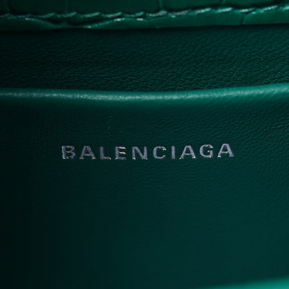 Balenciaga Shiny Super Supple Calfskin Crocodile Embossed Small XX Flap Stretch Bag Jade 5 of 7