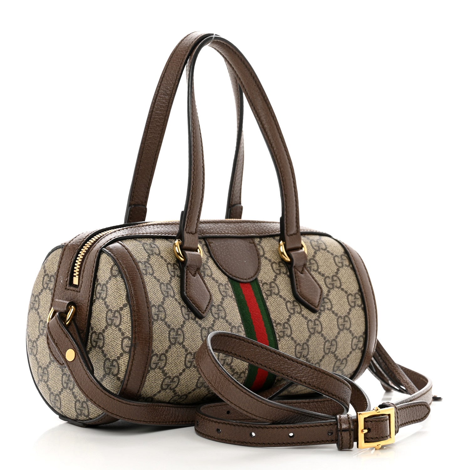 Gucci GG Supreme Monogram Web Small Ophidia Boston Bag Beige New Acero 3 of 10