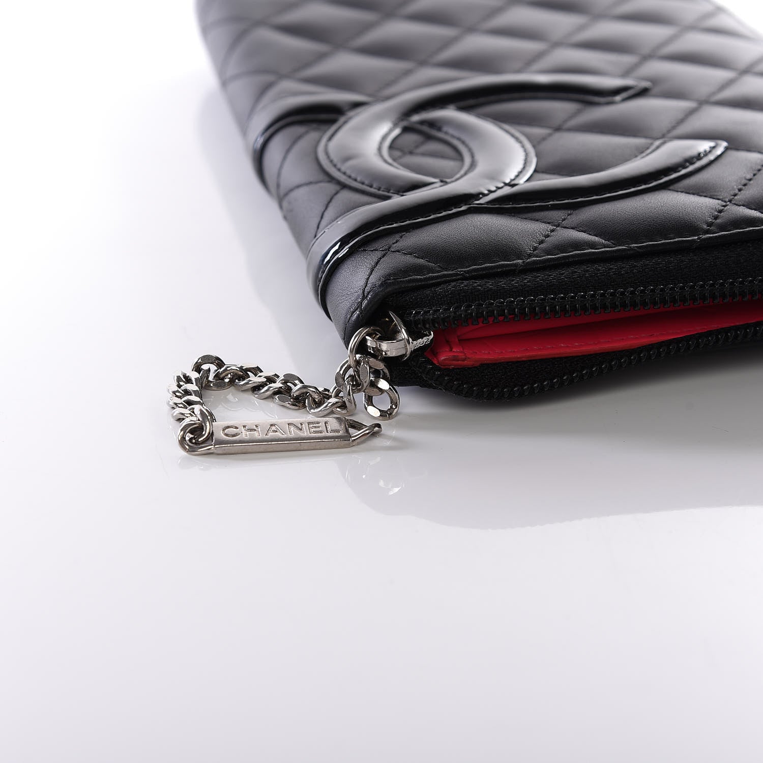 Chanel Calfskin Quilted Cambon Zip Around Organizer Wallet Black 10 of 10
