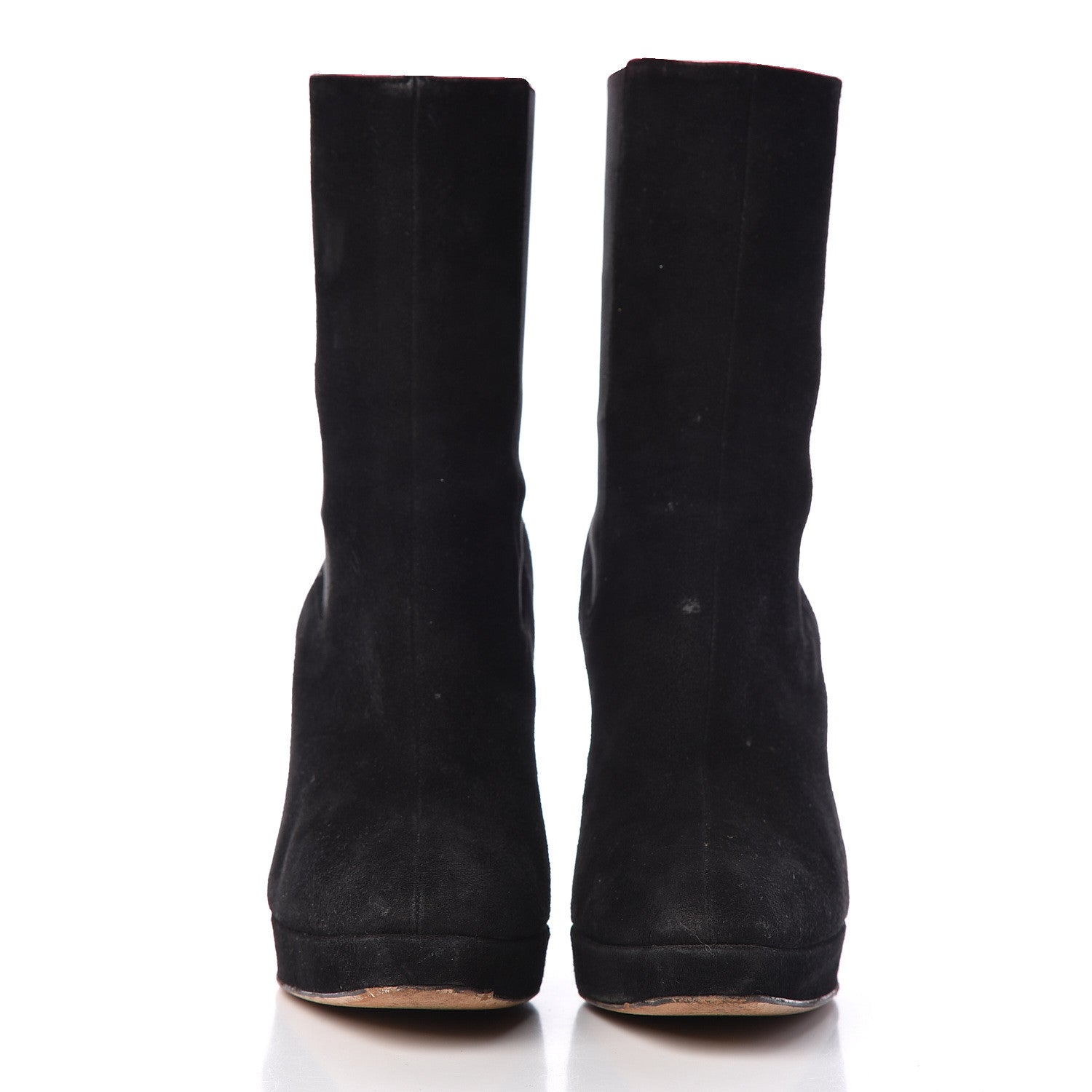 Gucci Suede Ankle Wedge Booties 37 Black 2 of 13