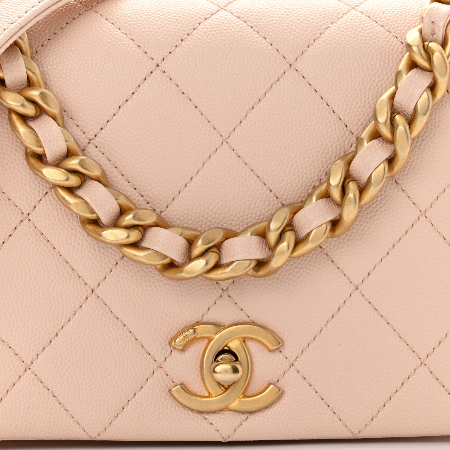Chanel Caviar Quilted Small Fashion Therapy Flap Bag Beige 8 of 10