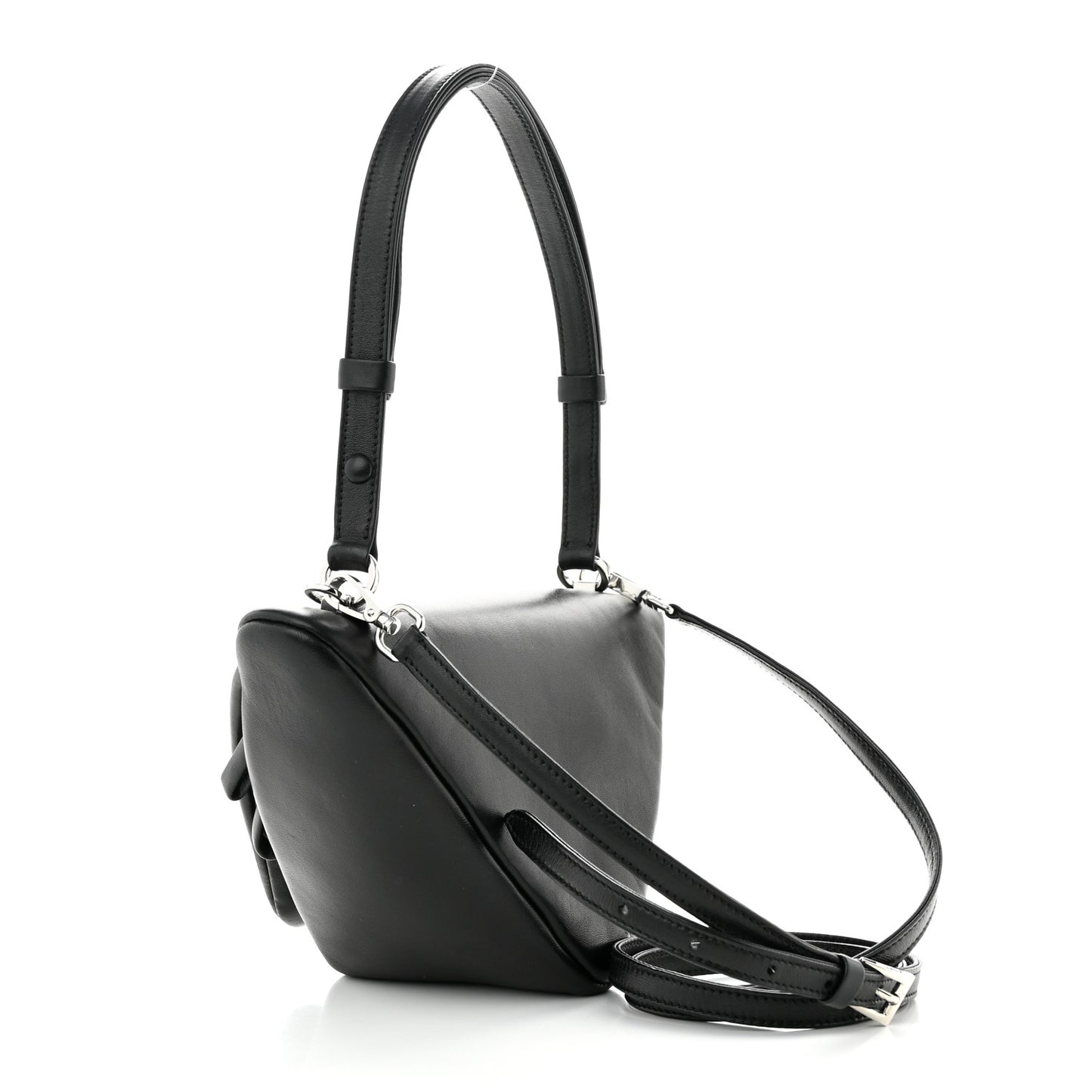 Nappa Padded Signaux Triangle Crossbody Black
