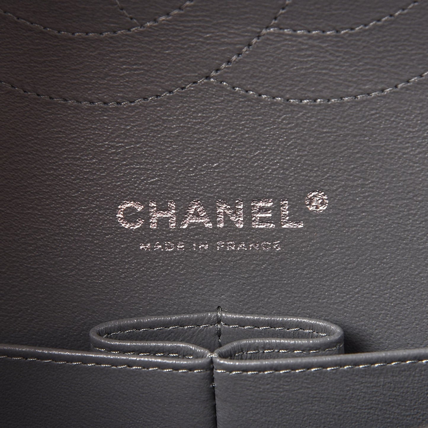 Caviar Quilted Jumbo Double Flap Grey