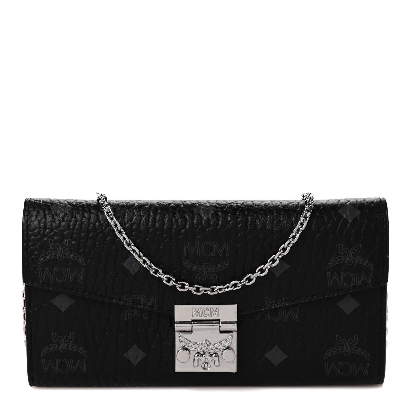 Visetos Large Patricia Wallet On Chain Black Red