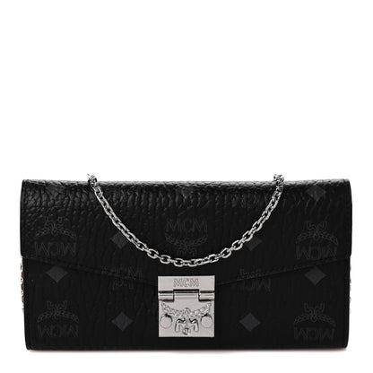 MCM Visetos Large Patricia Wallet On Chain Black Red 1 of 8