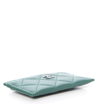 Chanel Lambskin Quilted Card Holder Green 4 of 9