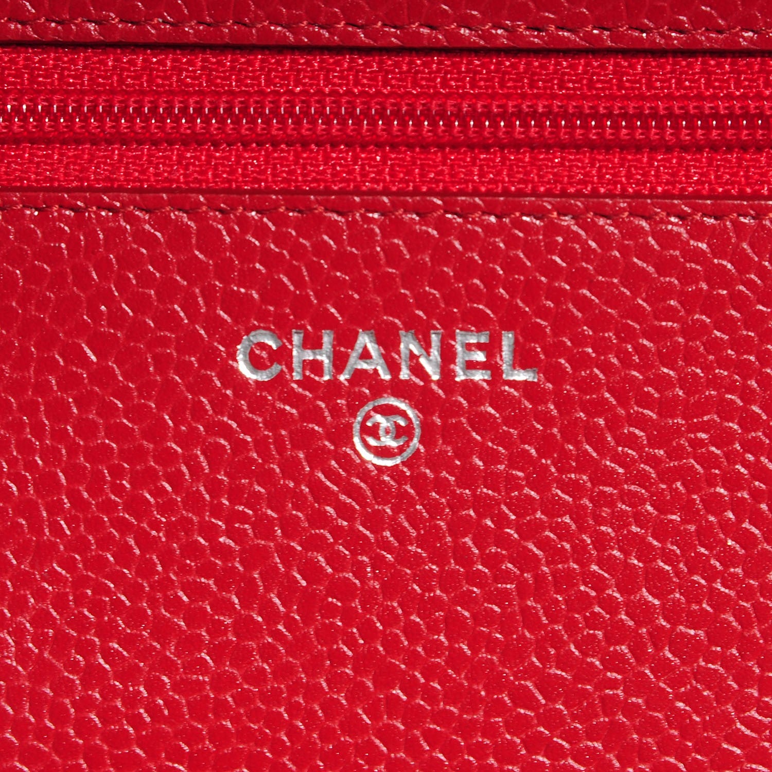 Chanel Caviar Quilted Wallet on Chain WOC Red 6 of 8