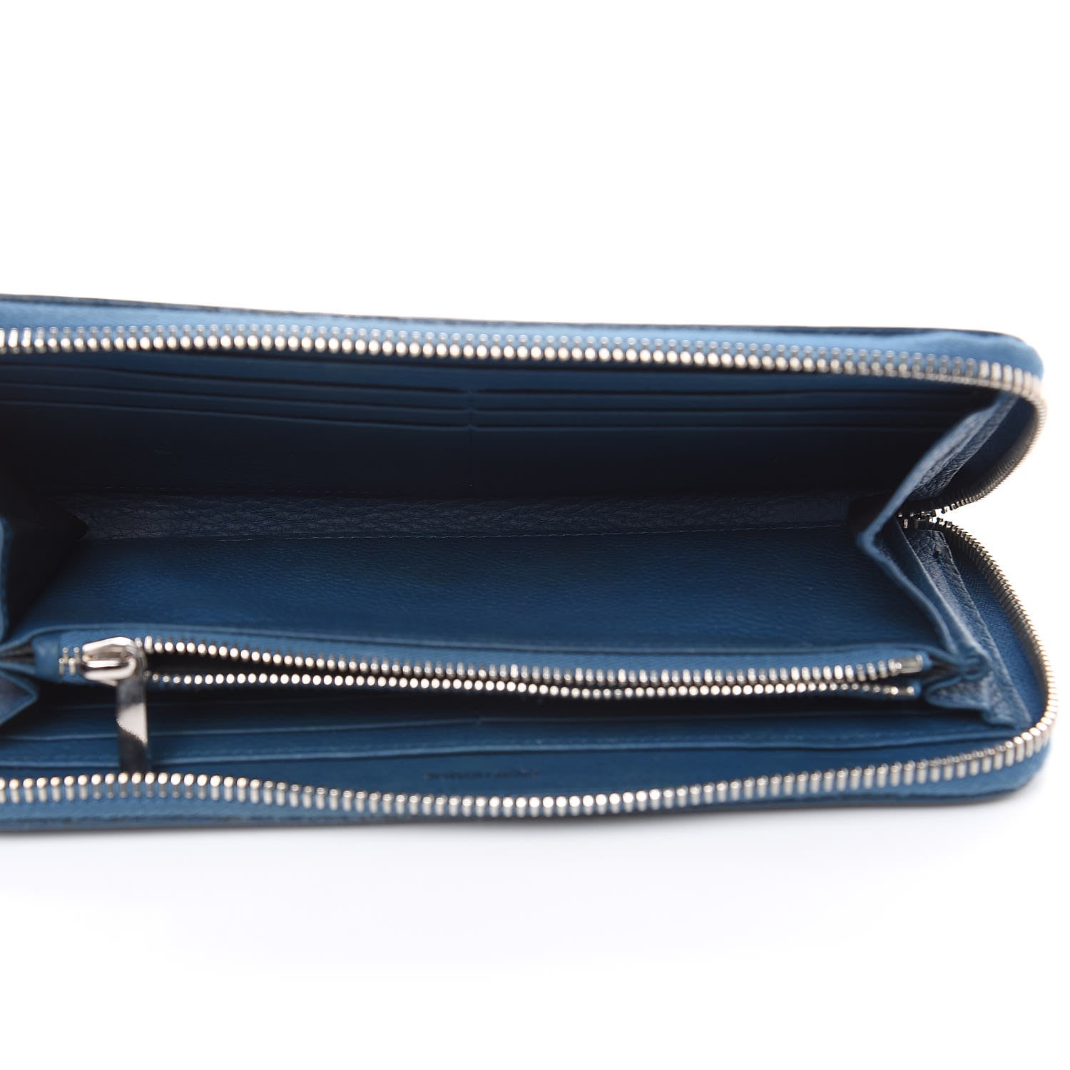 Christian Dior HOMME Grained Calfskin Zip Around Wallet Blue 5 of 17