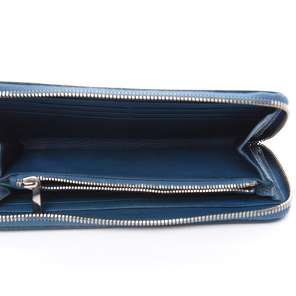 Christian Dior HOMME Grained Calfskin Zip Around Wallet Blue 5 of 17