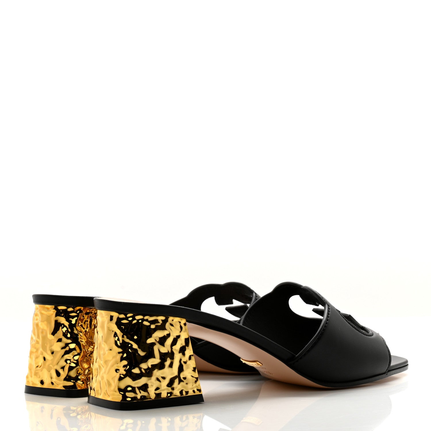 Gucci Cosmos Softy Calfskin Interlocking G Cut Out 55mm Slide Sandals 41.5 Black 4 of 9