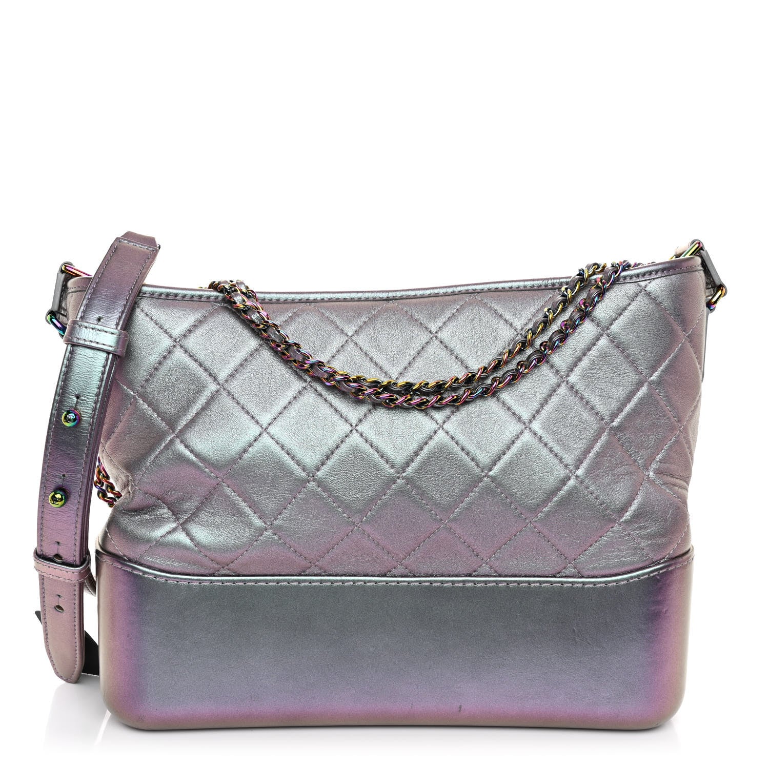 Chanel Iridescent Lambskin Calfskin Quilted Medium Gabrielle Hobo Light Purple 1 of 13