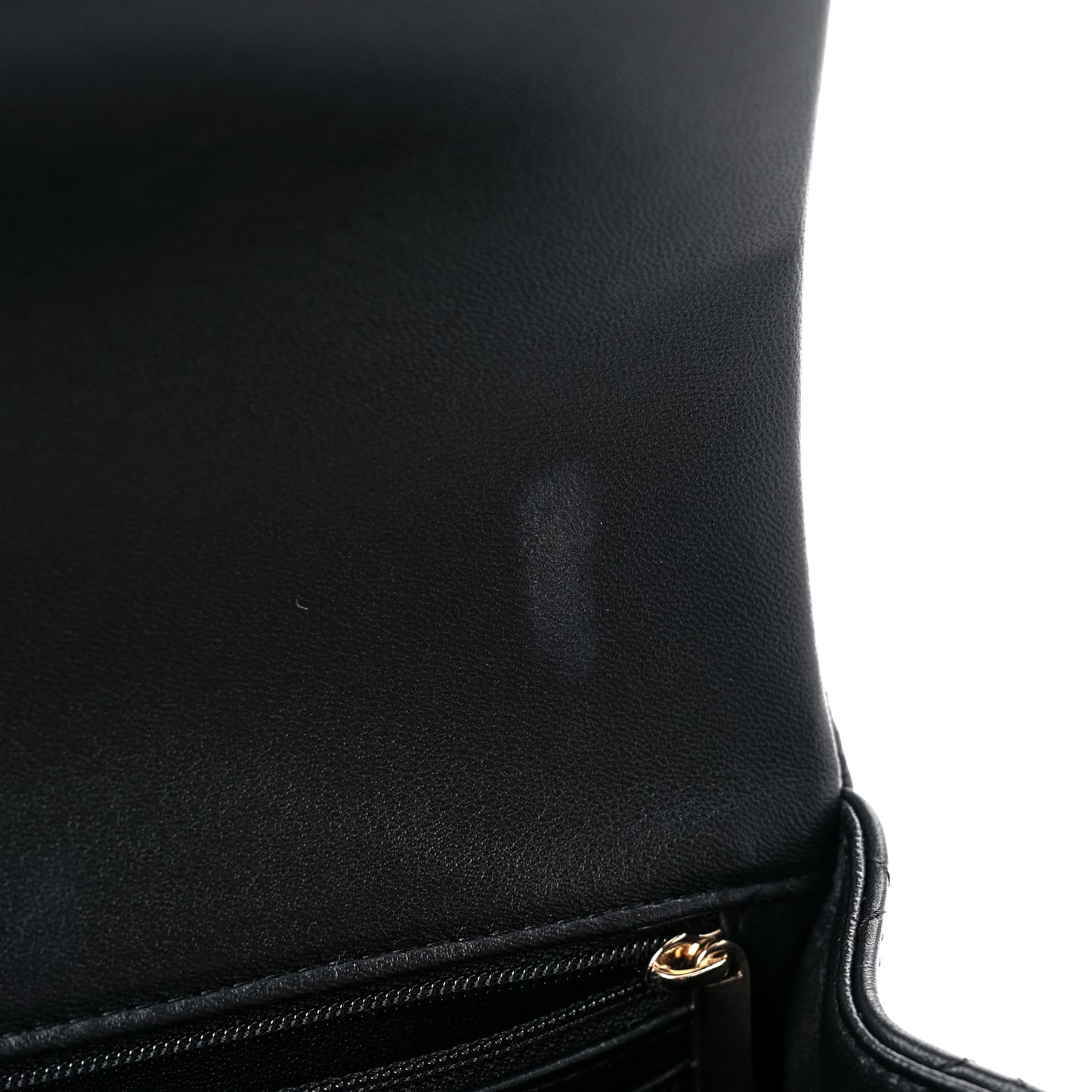 Lambskin Quilted Mini Top Handle Rectangular Flap Black