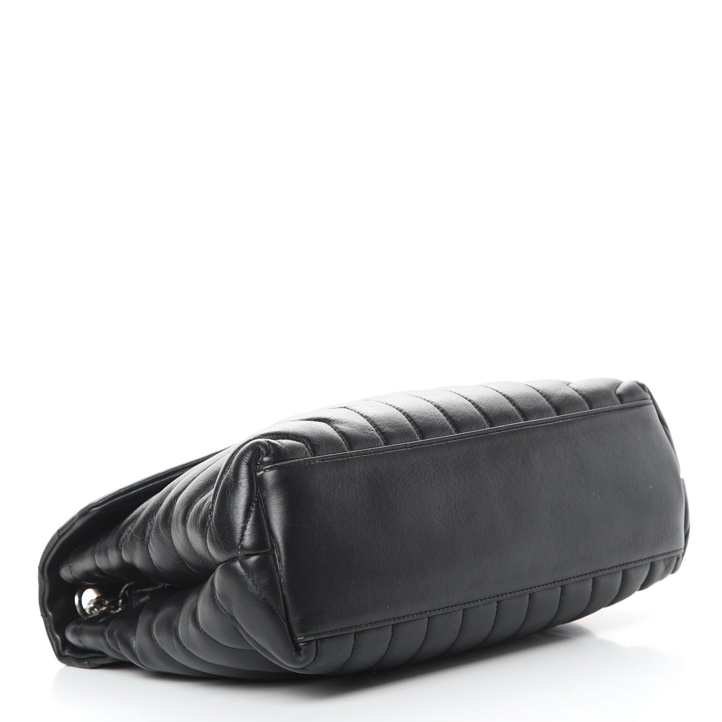 Calfskin Y Quilted Monogram Medium Loulou Chain Satchel Black