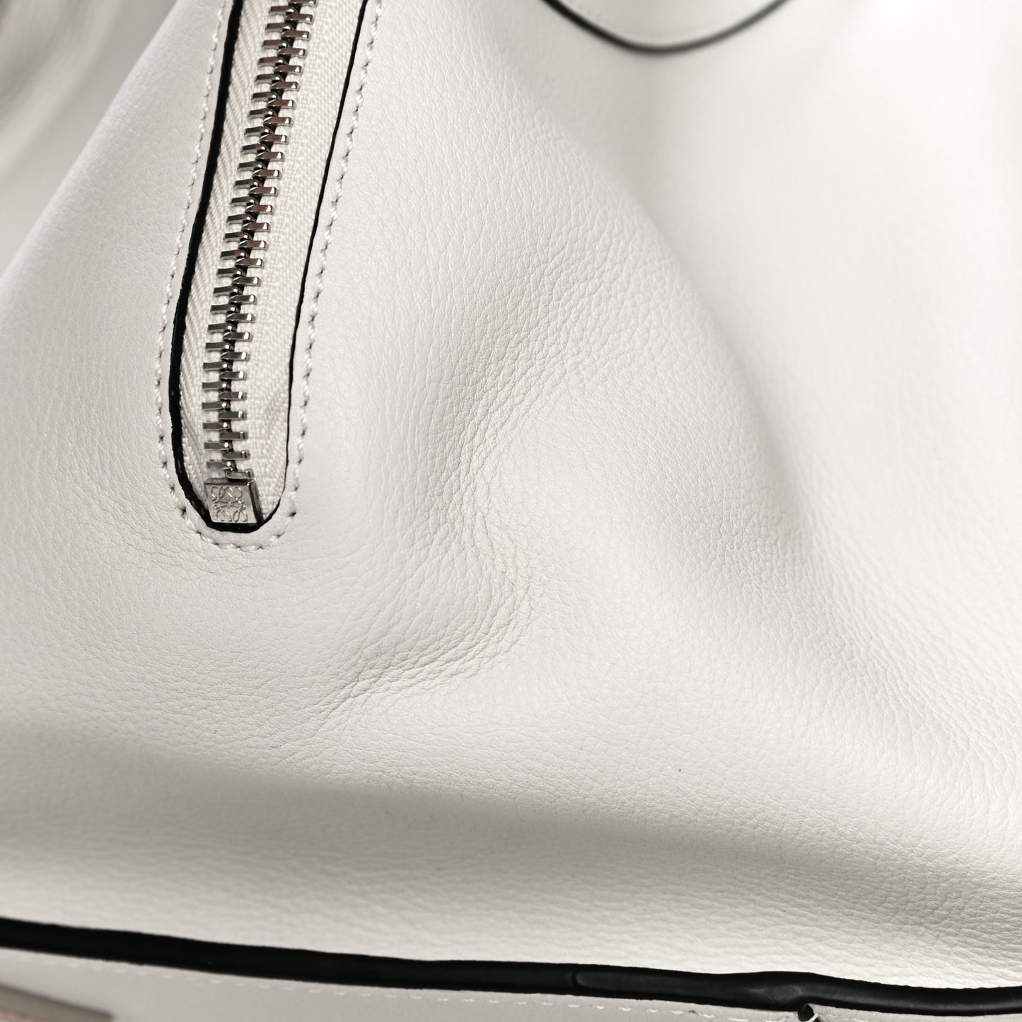 Grained Calfskin Small Hammock Shoulder Bag Soft White