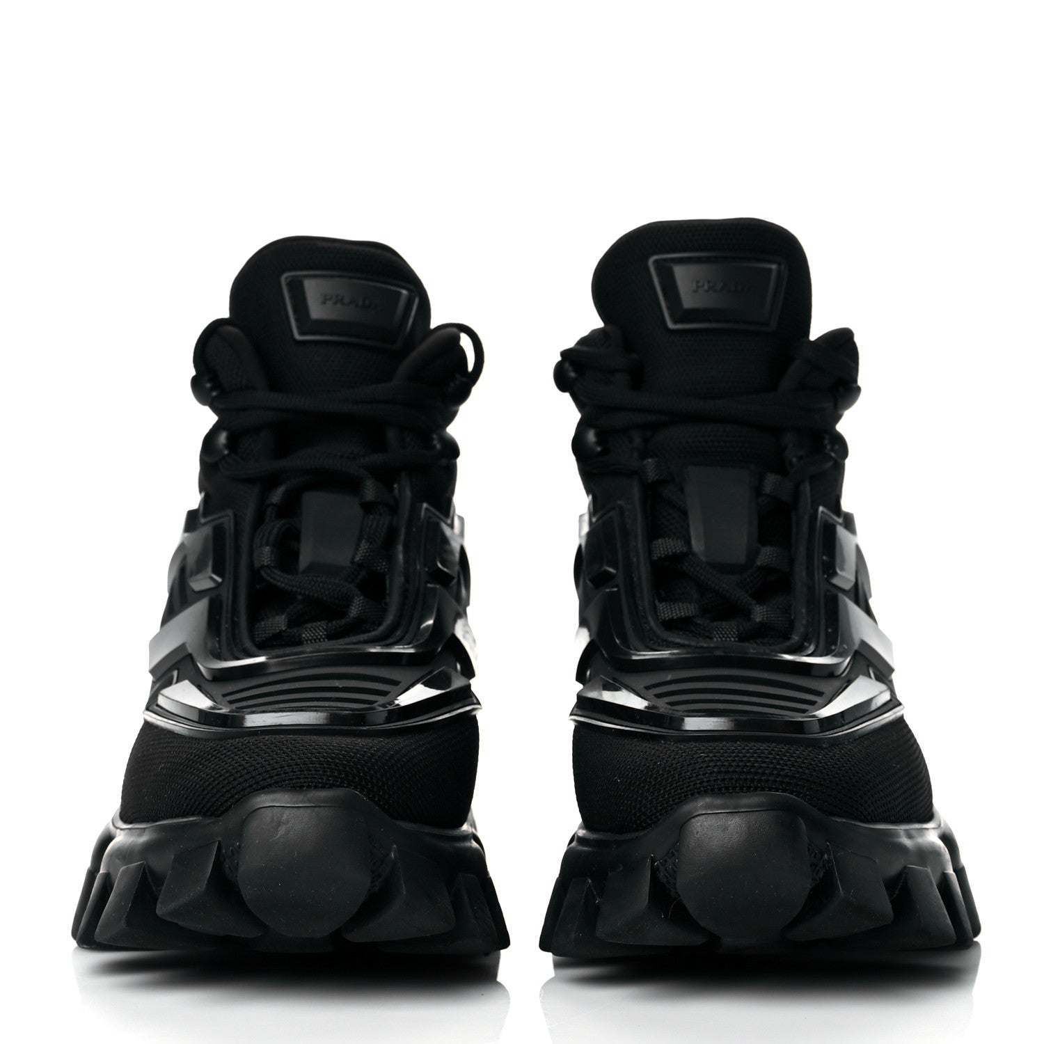 Prada Knit Fabric Cloudbust Thunder High Top Sneakers 38 Black 2 of 9