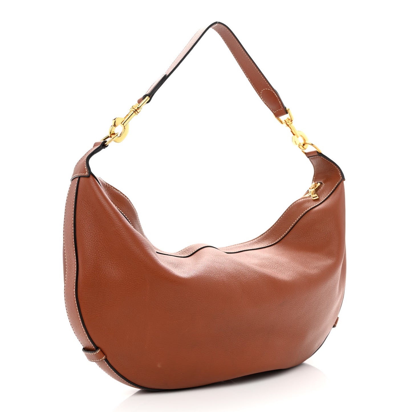 Supple Calfskin Medium Strap Leandre Shoulder Bag Brown