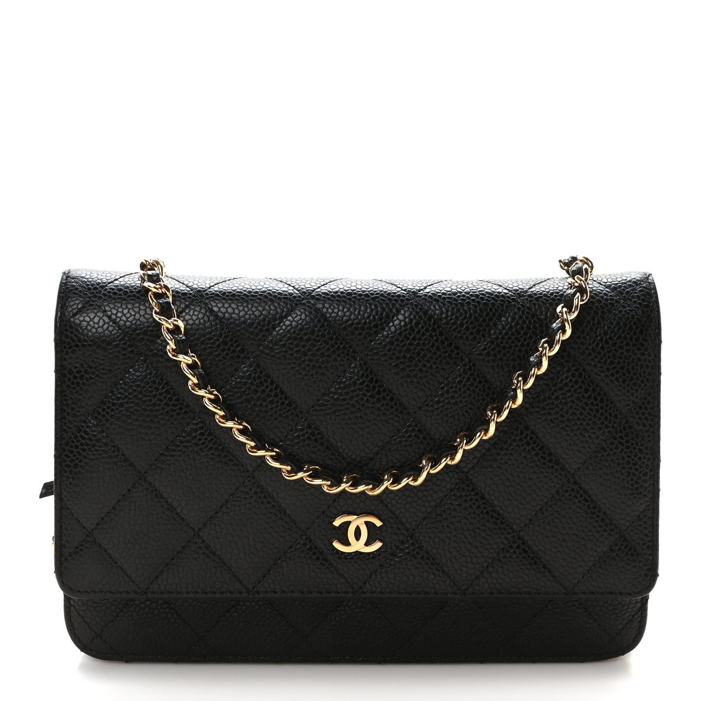 Caviar Quilted Wallet On Chain WOC Black