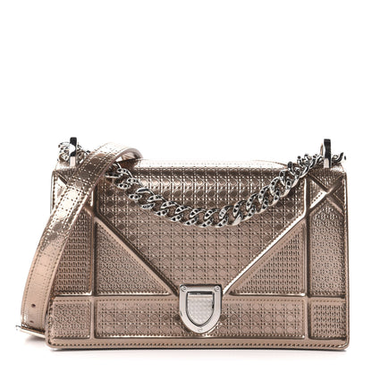 Christian Dior Metallic Patent Micro-Cannage Small Diorama Flap Bag Hyper Pink 1 of 14