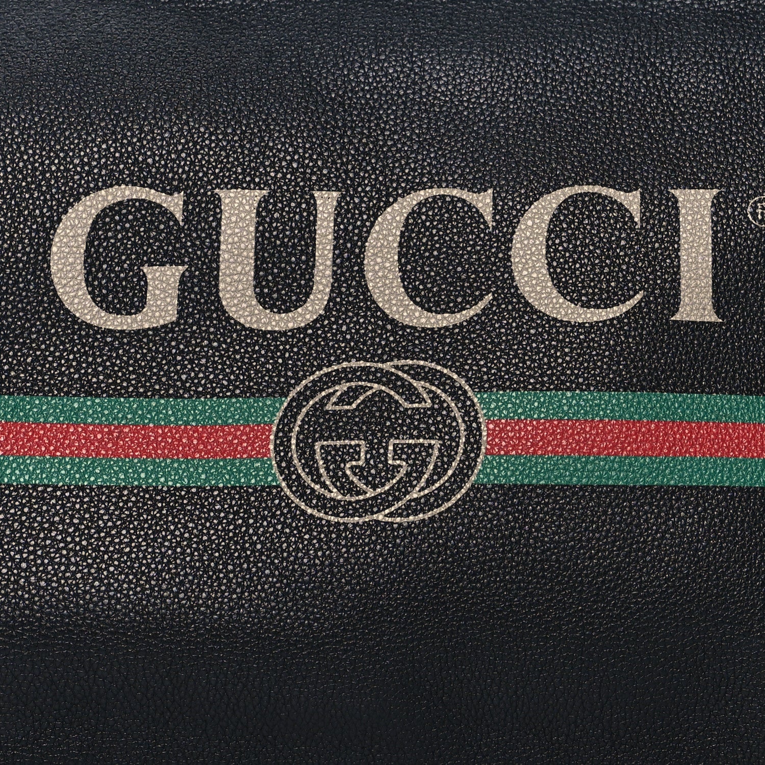 Gucci Pebbled Calfskin Medium Logo Portfolio Clutch Black 9 of 9