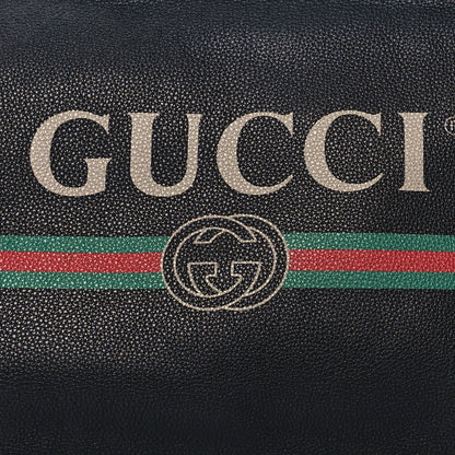 Gucci Pebbled Calfskin Medium Logo Portfolio Clutch Black 9 of 9