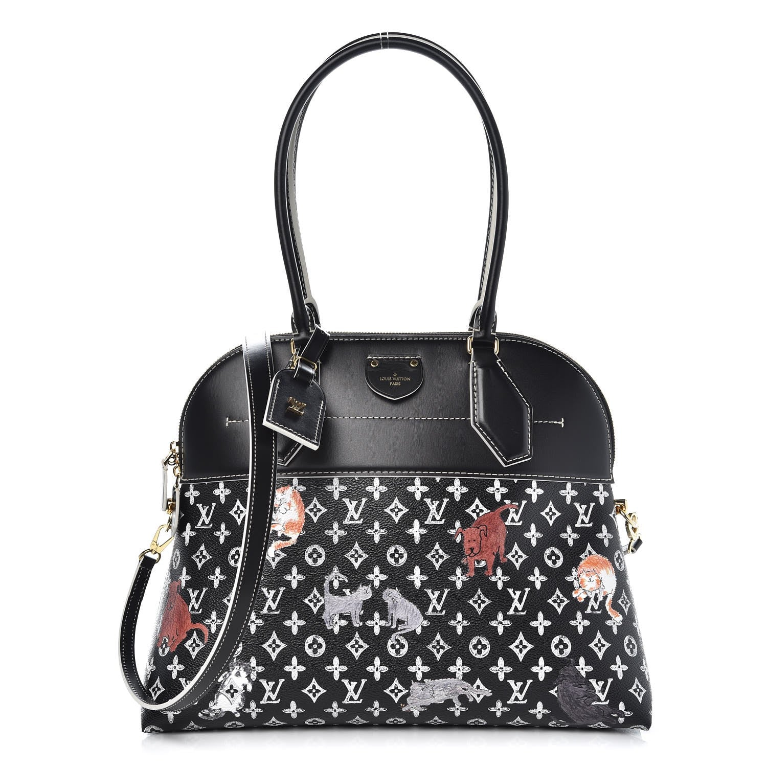 Louis Vuitton Calfskin Catogram Alma Souple MM Black 1 of 9
