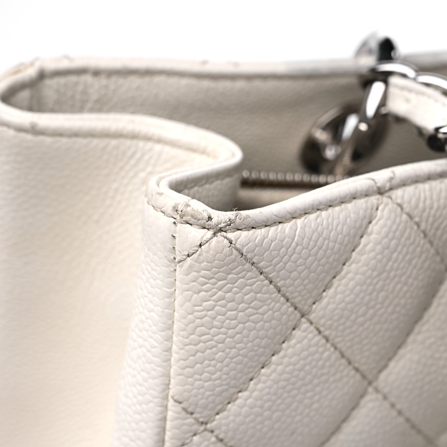 Chanel Caviar Quilted Grand Shopping Tote GST White 19 of 27