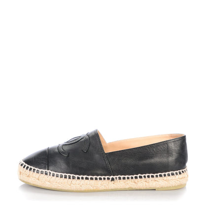 Chanel Lambskin CC Espadrilles 39 Black 1 of 8